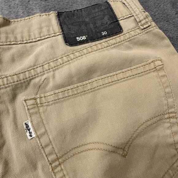 Levi’s 508 Silver Tab Denim Shorts Tan Khaki Size 30 9.5” Inseam - Picture 3 of 7